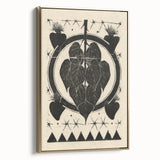 Gothic Wall Art: Dark Floral Motif with Vintage Gothic Heart Design