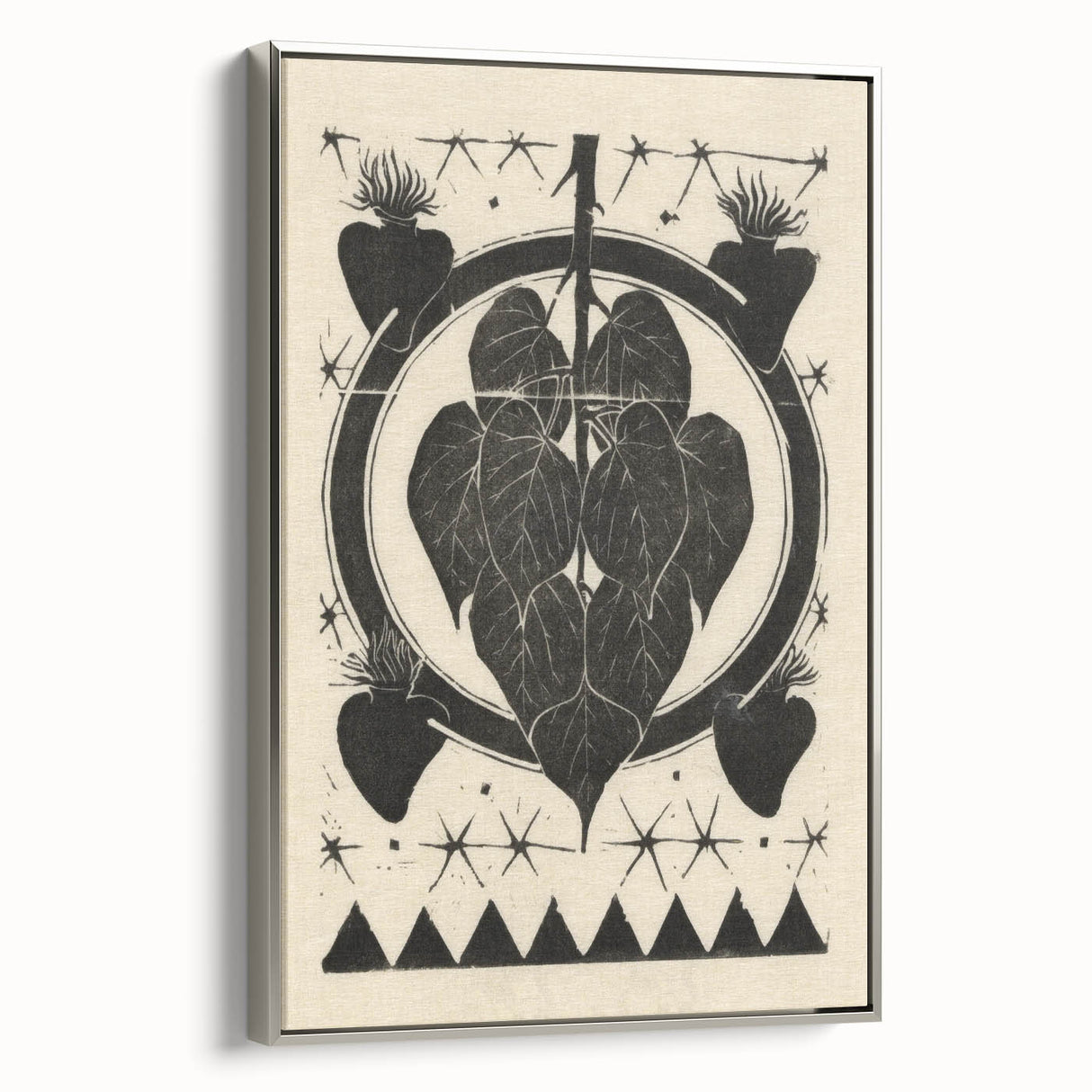Gothic Wall Art: Dark Floral Motif with Vintage Gothic Heart Design