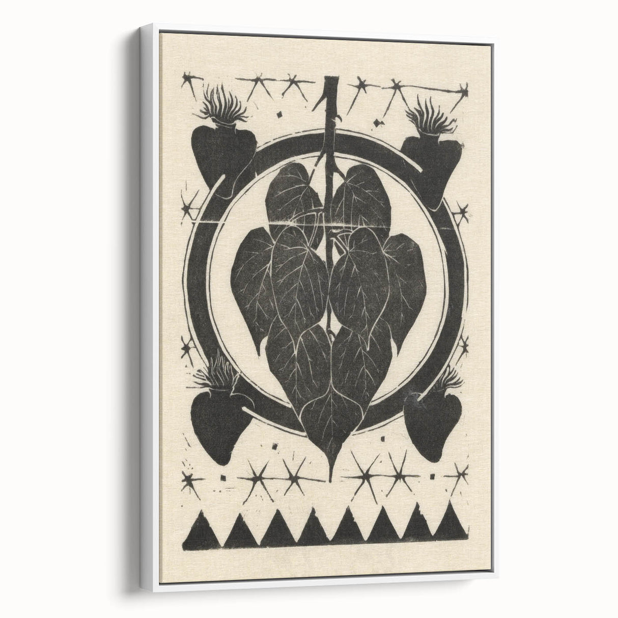 Gothic Wall Art: Dark Floral Motif with Vintage Gothic Heart Design