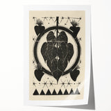 Gothic Wall Art: Dark Floral Motif with Vintage Gothic Heart Design