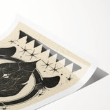 Gothic Wall Art: Dark Floral Motif with Vintage Gothic Heart Design
