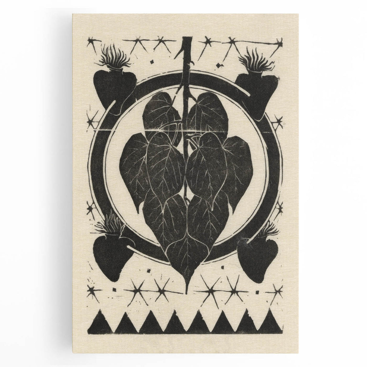 Gothic Wall Art: Dark Floral Motif with Vintage Gothic Heart Design