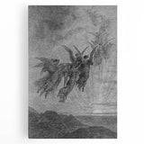 Angels Ascending Print - Mystical Gothic Celestial Wall Art Decor