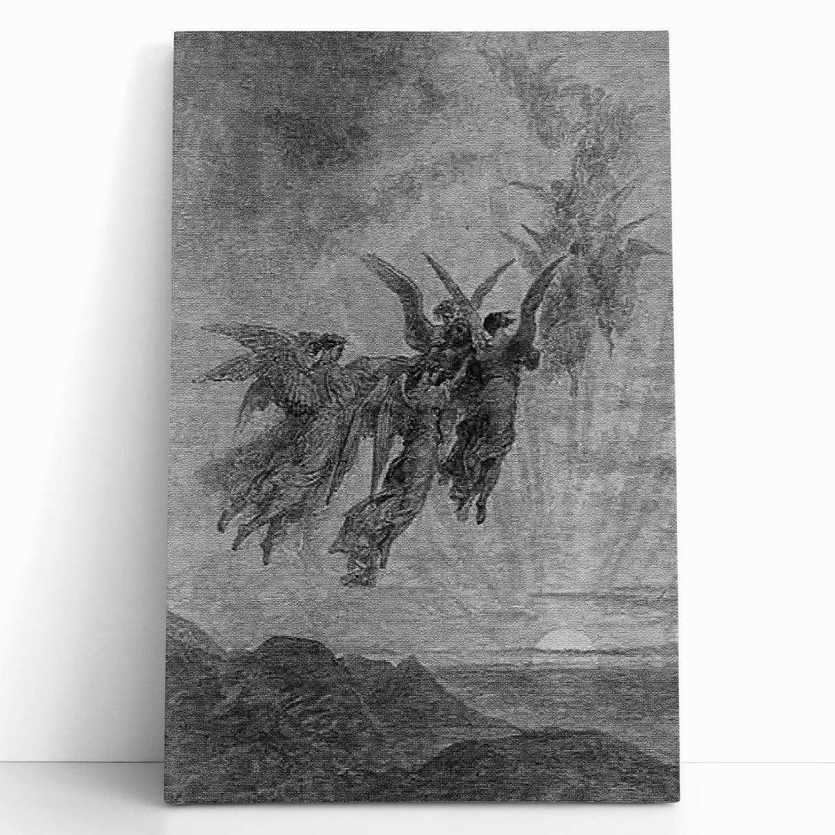 Angels Ascending Print - Mystical Gothic Celestial Wall Art Decor