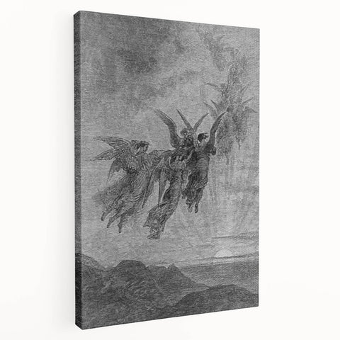 Angels Ascending Print - Mystical Gothic Celestial Wall Art Decor