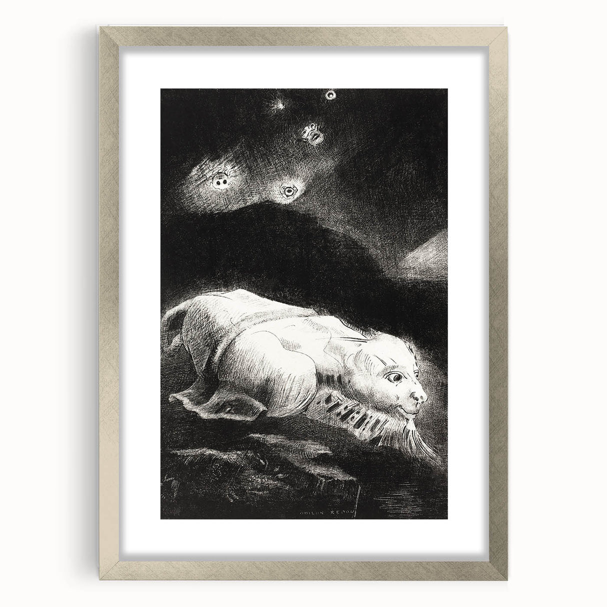 Fantastical Creature Under Stars - Gothic Mystical Wall Art Print