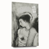 Victorian Lady with Halo Print - Elegant Gothic Portrait Wall Art