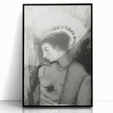 Victorian Lady with Halo Print - Elegant Gothic Portrait Wall Art
