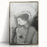 Victorian Lady with Halo Print - Elegant Gothic Portrait Wall Art