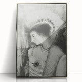 Victorian Lady with Halo Print - Elegant Gothic Portrait Wall Art