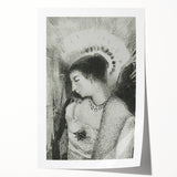 Victorian Lady with Halo Print - Elegant Gothic Portrait Wall Art