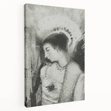 Victorian Lady with Halo Print - Elegant Gothic Portrait Wall Art