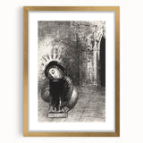 Gothic Wall Art: Dark Mystical Figure in Medieval Cathedral Scene