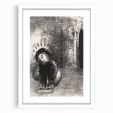 Gothic Wall Art: Dark Mystical Figure in Medieval Cathedral Scene
