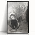Gothic Wall Art: Dark Mystical Figure in Medieval Cathedral Scene