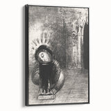 Gothic Wall Art: Dark Mystical Figure in Medieval Cathedral Scene
