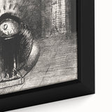 Gothic Wall Art: Dark Mystical Figure in Medieval Cathedral Scene