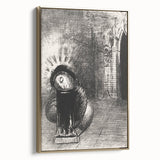 Gothic Wall Art: Dark Mystical Figure in Medieval Cathedral Scene
