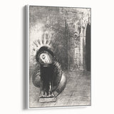 Gothic Wall Art: Dark Mystical Figure in Medieval Cathedral Scene