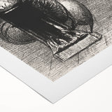 Gothic Wall Art: Dark Mystical Figure in Medieval Cathedral Scene