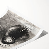 Gothic Wall Art: Dark Mystical Figure in Medieval Cathedral Scene