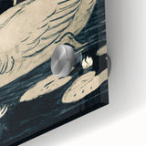 Gothic Wall Art: Dark Mystical Swan in Vintage Medieval Nature Scene