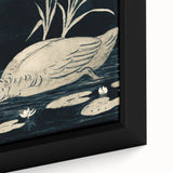 Gothic Wall Art: Dark Mystical Swan in Vintage Medieval Nature Scene
