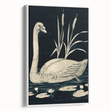 Gothic Wall Art: Dark Mystical Swan in Vintage Medieval Nature Scene