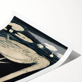 Gothic Wall Art: Dark Mystical Swan in Vintage Medieval Nature Scene