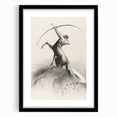 Gothic Wall Art: Majestic Centaur with Bow in Vintage Medieval Print