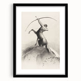 Gothic Wall Art: Majestic Centaur with Bow in Vintage Medieval Print
