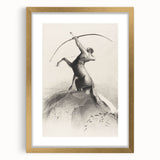 Gothic Wall Art: Majestic Centaur with Bow in Vintage Medieval Print