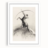 Gothic Wall Art: Majestic Centaur with Bow in Vintage Medieval Print
