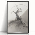 Gothic Wall Art: Majestic Centaur with Bow in Vintage Medieval Print