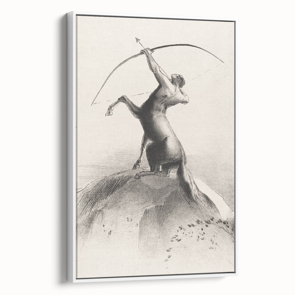 Gothic Wall Art: Majestic Centaur with Bow in Vintage Medieval Print