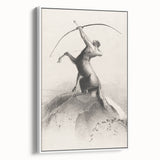Gothic Wall Art: Majestic Centaur with Bow in Vintage Medieval Print