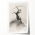Gothic Wall Art: Majestic Centaur with Bow in Vintage Medieval Print