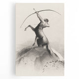 Gothic Wall Art: Majestic Centaur with Bow in Vintage Medieval Print