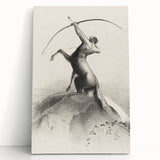 Gothic Wall Art: Majestic Centaur with Bow in Vintage Medieval Print