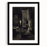 Gothic Wall Art: Dark Candlelit Still Life in Vintage Gothic Print