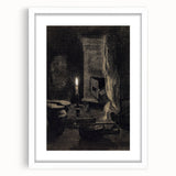 Gothic Wall Art: Dark Candlelit Still Life in Vintage Gothic Print