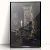 Gothic Wall Art: Dark Candlelit Still Life in Vintage Gothic Print