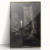 Gothic Wall Art: Dark Candlelit Still Life in Vintage Gothic Print