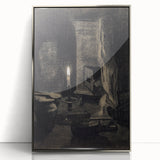 Gothic Wall Art: Dark Candlelit Still Life in Vintage Gothic Print