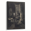 Gothic Wall Art: Dark Candlelit Still Life in Vintage Gothic Print