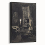Gothic Wall Art: Dark Candlelit Still Life in Vintage Gothic Print