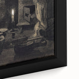 Gothic Wall Art: Dark Candlelit Still Life in Vintage Gothic Print
