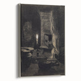 Gothic Wall Art: Dark Candlelit Still Life in Vintage Gothic Print