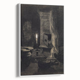 Gothic Wall Art: Dark Candlelit Still Life in Vintage Gothic Print