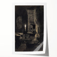 Gothic Wall Art: Dark Candlelit Still Life in Vintage Gothic Print